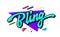 Bling - Bold calligraphy, vivid lettering 90s slang phrase. Isolated fun quote illustration for any purposes